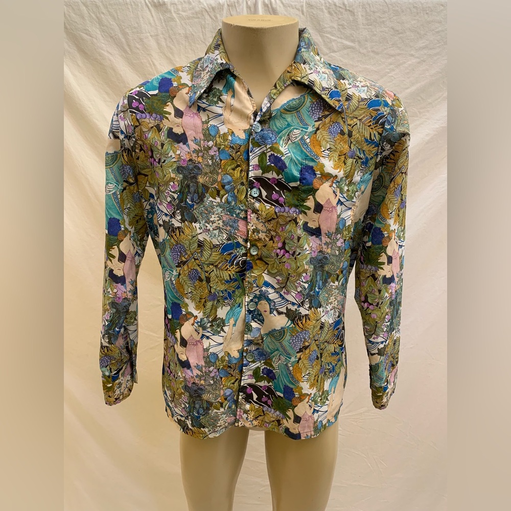 VTG Bonney & Gordon Men’s Size Large Floral Print Long Sleeve Button Down Shirt
